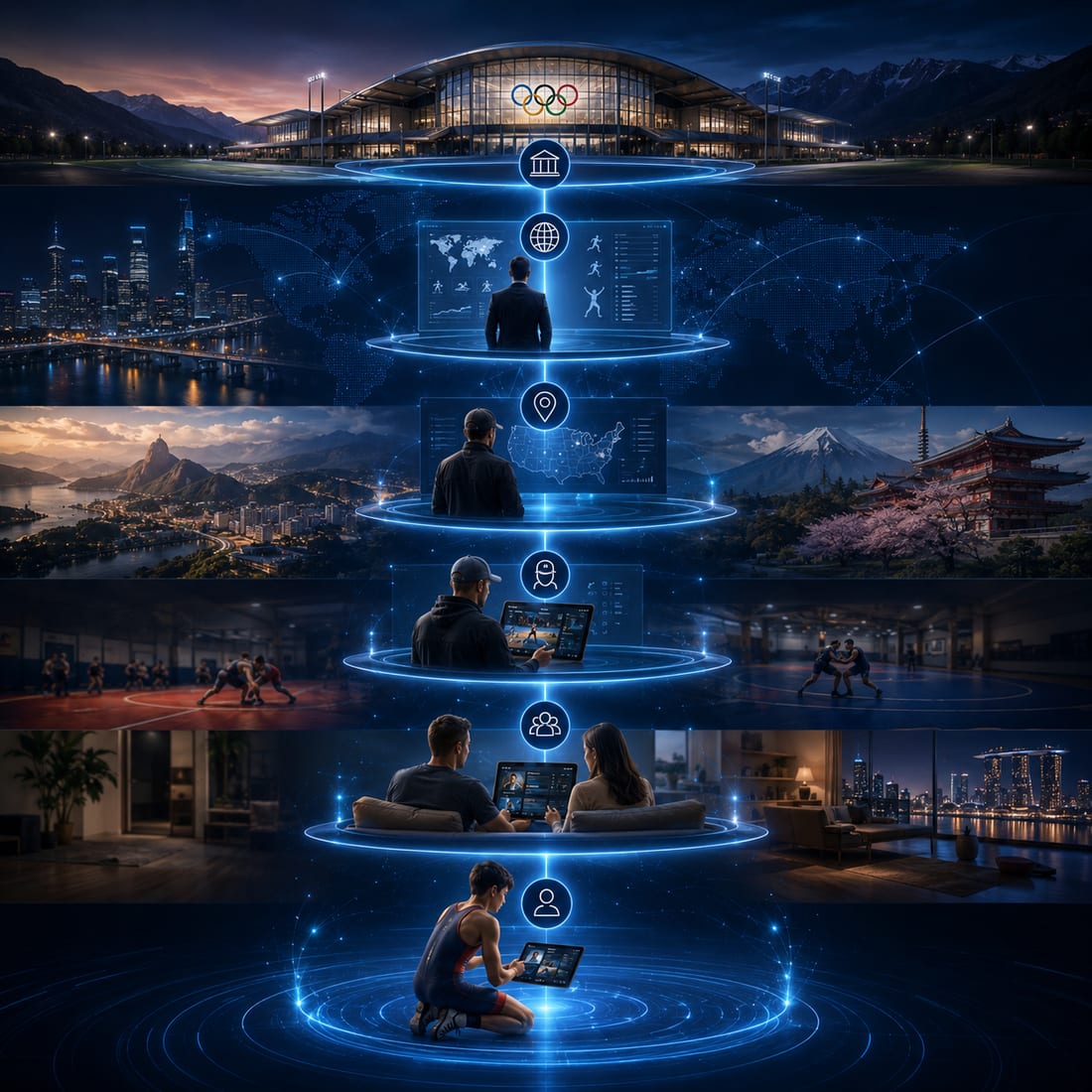 Aether connects federations, training centers, clubs, coaches, and athletes into one ecosystem